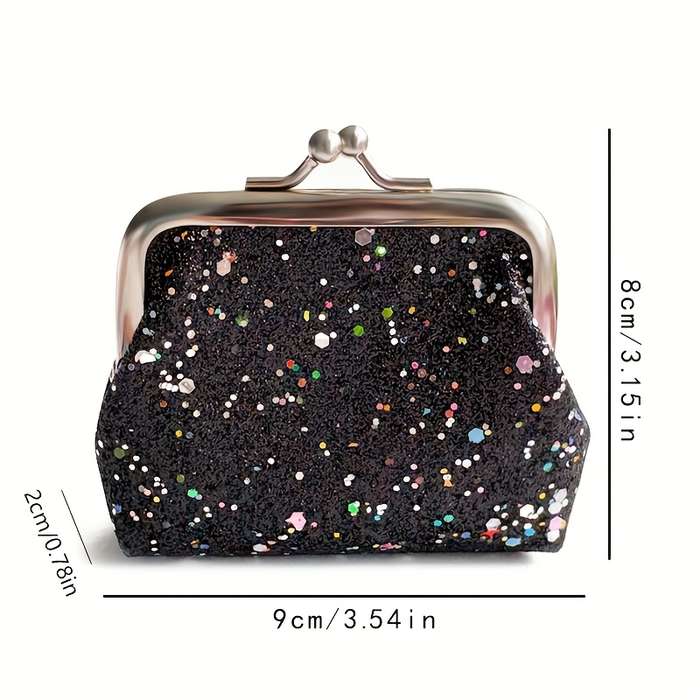1pc Festive Glitter Mini Pouches 4 Colorful Sparkly Coin Purses with Zipper Closure Perfect for
