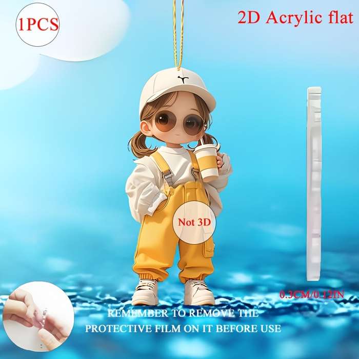 1pc 2D Flat  One piece of  acrylic material fashionable style cool for Man and woman theme