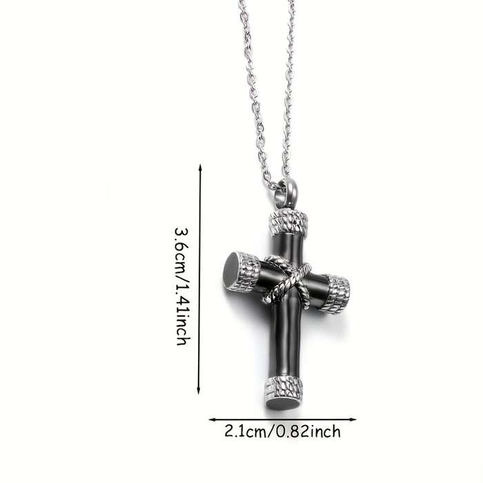 1 Piece Black Cross Can Be Opened Jesus Theme Pendant
