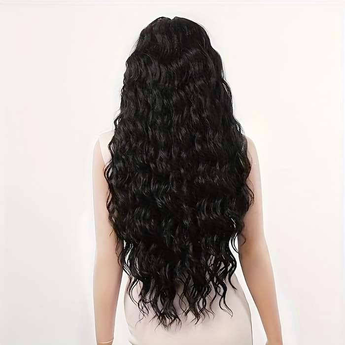 1Pc Black 60.96cm Fashion Design Wig