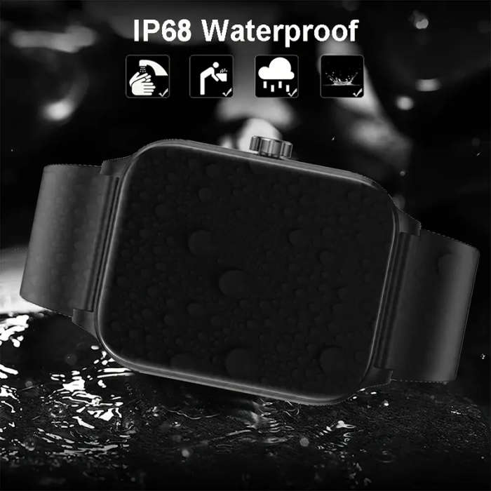 Men'S Smart Watch 4.7cm HD Full Touch Screen USB Rechargeable Silicone Strap Sports Style Pedometer