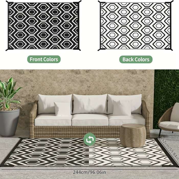 1Pc Black And White 5X8FT 152x244cm Floor Mat