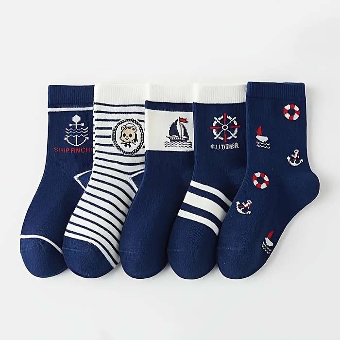 10 Pairs Mixed Colors  6 To 8Y High Elastic Socks