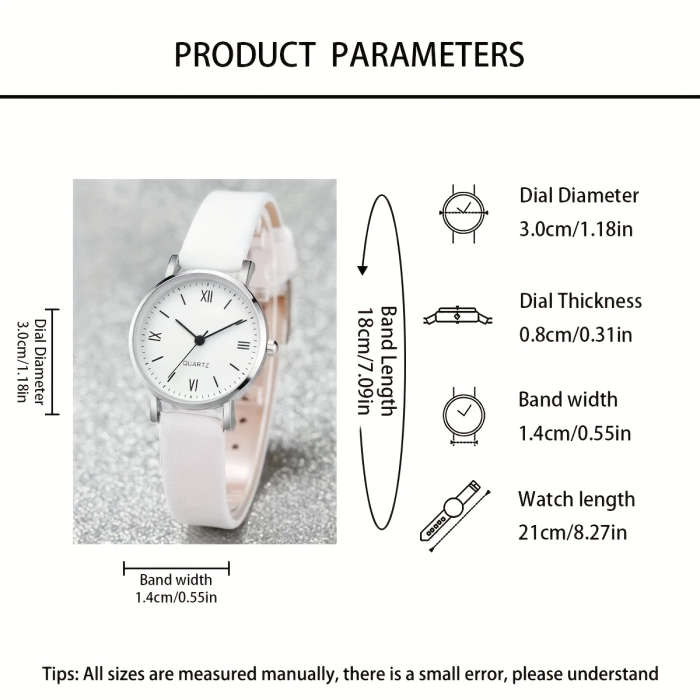 4pcs set Men's and Women's Couple Quartz Watch Set with Magnetic Black and White Love Necklace Simpl