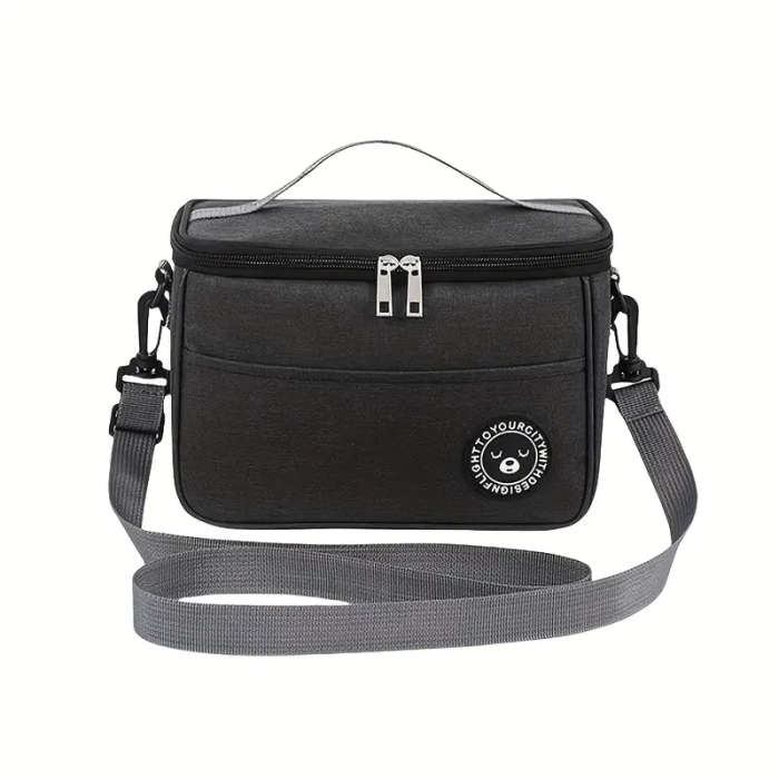 1pc Insulated Lunch Bag with Bear Pattern Waterproof And Portable for School And Office Keep Your Fo