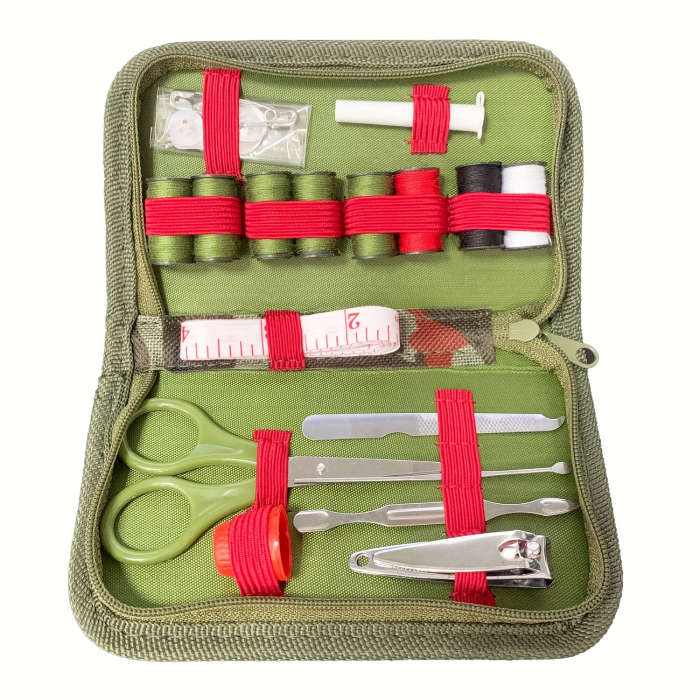 1set Single Soldier Needle and Thread Box Portable Sewing Kit Outdoor Single Soldier Camouflage Need