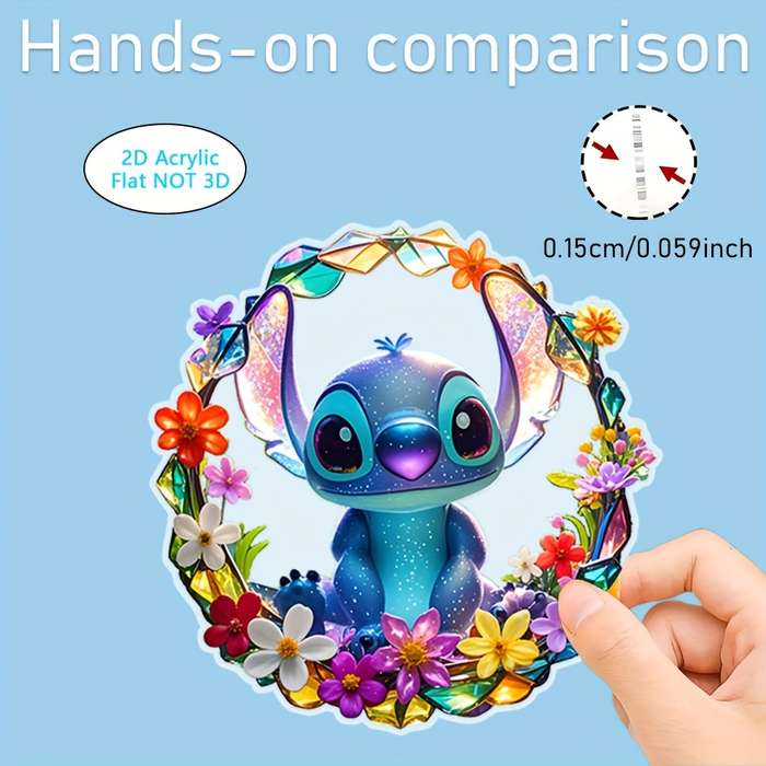1pc 2D Flat   Decorative signs and plaques  Stitch decorative window art window sun cat