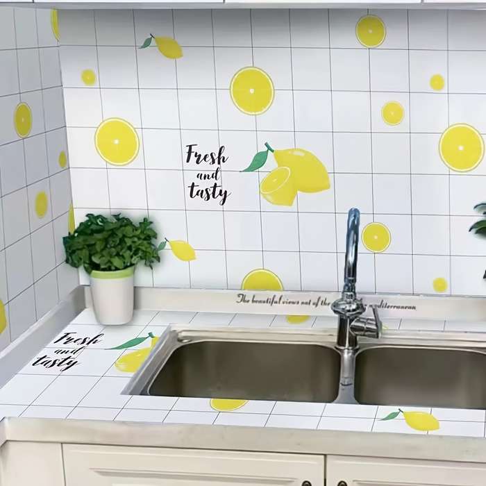 1PC Wall Stickers60cmx500cm 23.6inx196.8inLemon