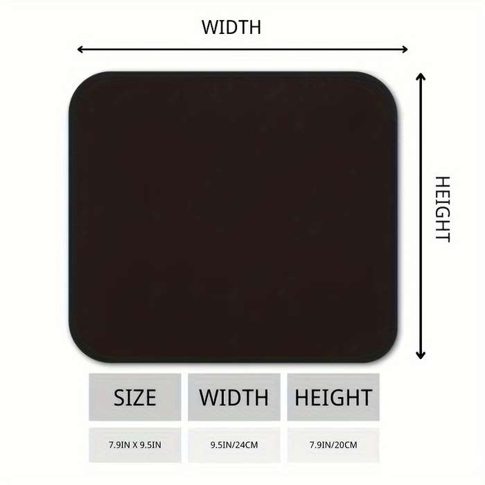 1pc Black Green Snake Design Anti-Skid Rubber Mouse Pad 9.45 x 7.9 Inches 3mm Thick