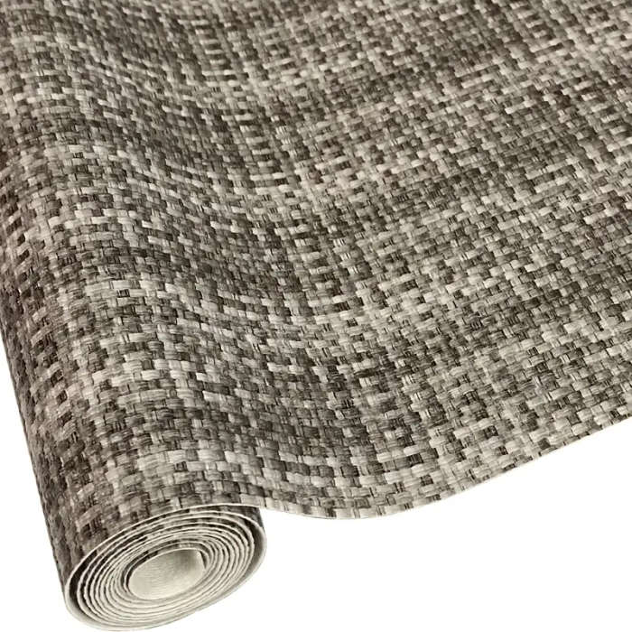 1 Piece Of Woven Textured Printed Faux Leather Black