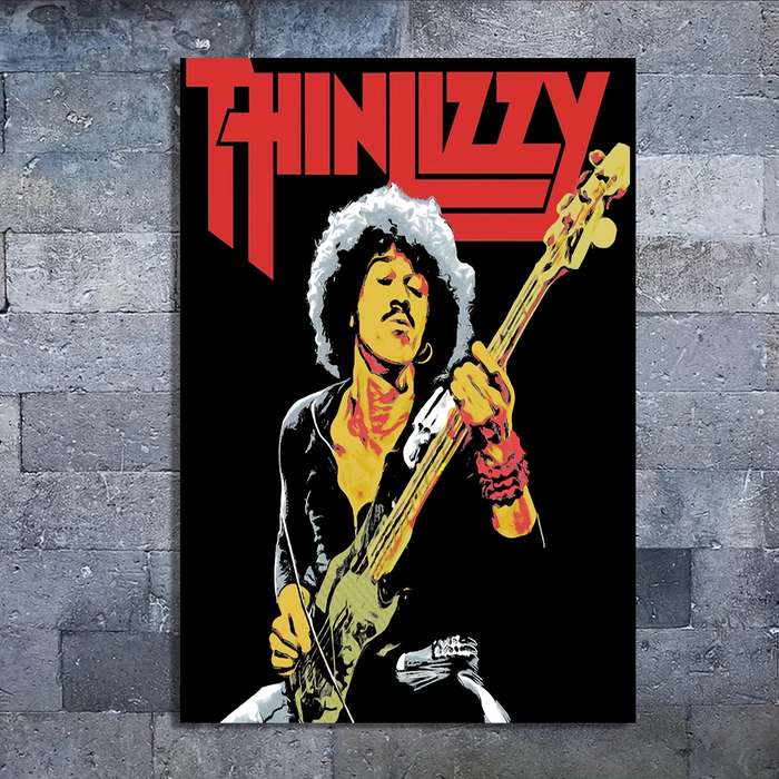 1pc Vintage Music Canvas Poster 30.48x45.72cm Frameless Wall Art Featuring Thin Lizzy Lead Singer