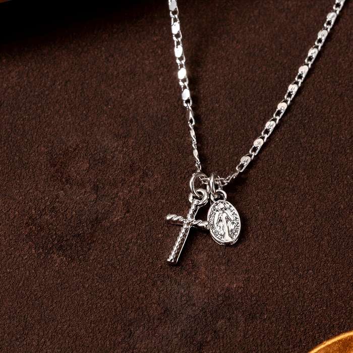 1 Piece White Golden plated Jesus Theme Pendant