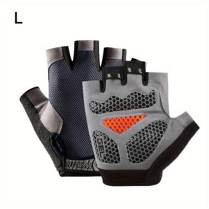 1 Pair Grey Size L Outdoor Sports Gloves
