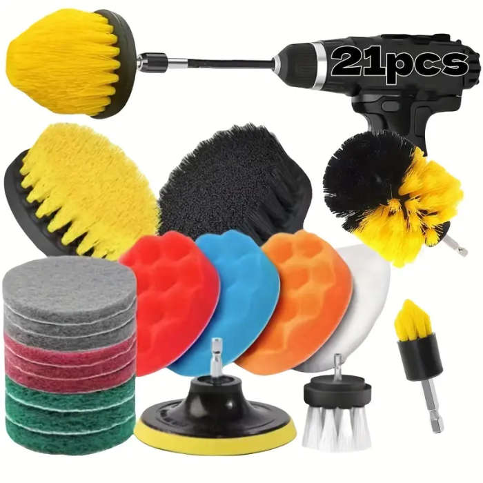 21-Piece Drill Brush Attachment Set