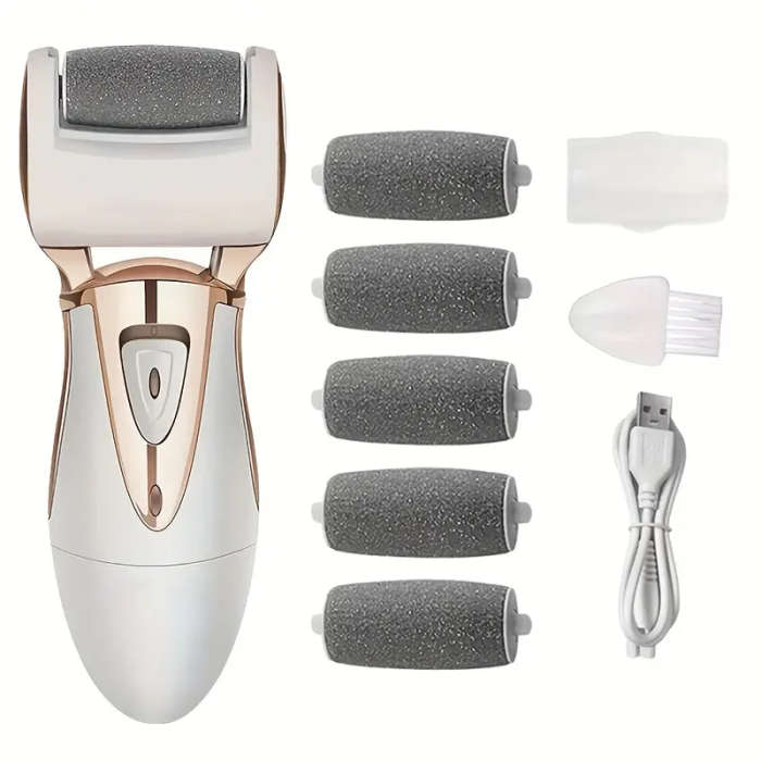 1pc Rechargeable Electric Foot Callus Remover USB Powered Pedicure Tool with 5 Interchangeable Grind