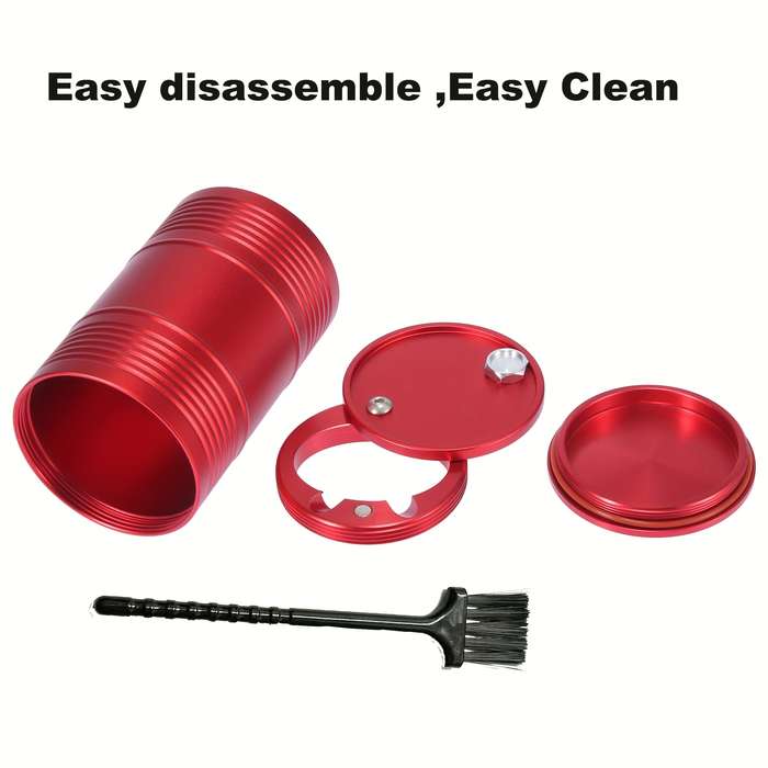 1pc Stylish Aluminum Alloy Car Ashtray with Lid Sleek Black Corrosion-Resistant Design 0.9