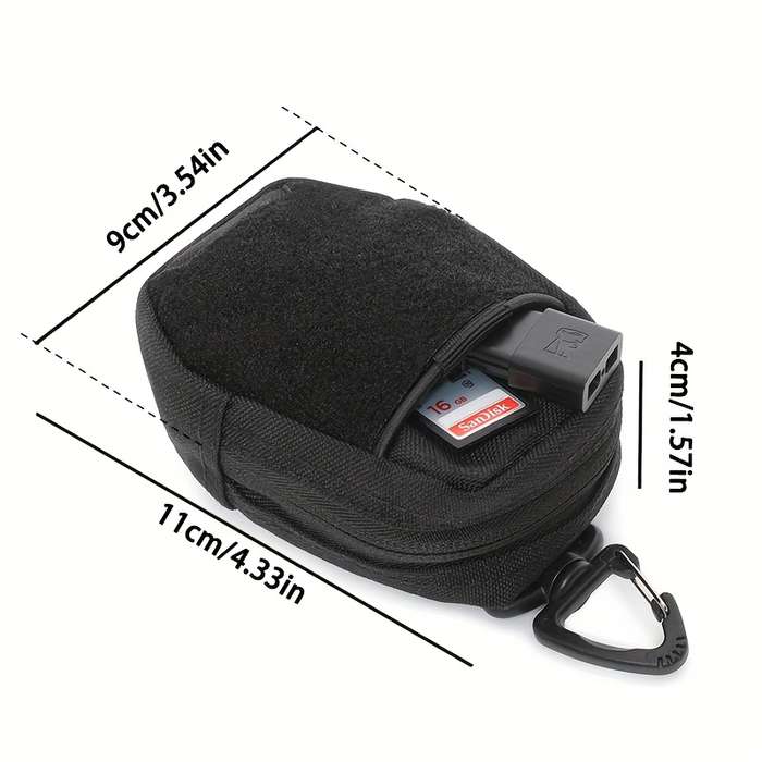 1pc Tactical Waist Pack Polyester EDC Utility Pouch Running Fanny Pack with Card Holder Earphone