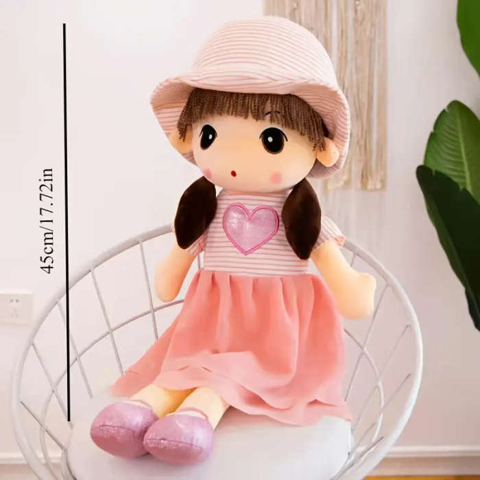45cm/17.72inch Cute Straw Hat Princess Mayfair Ragdoll Plush Toy Doll