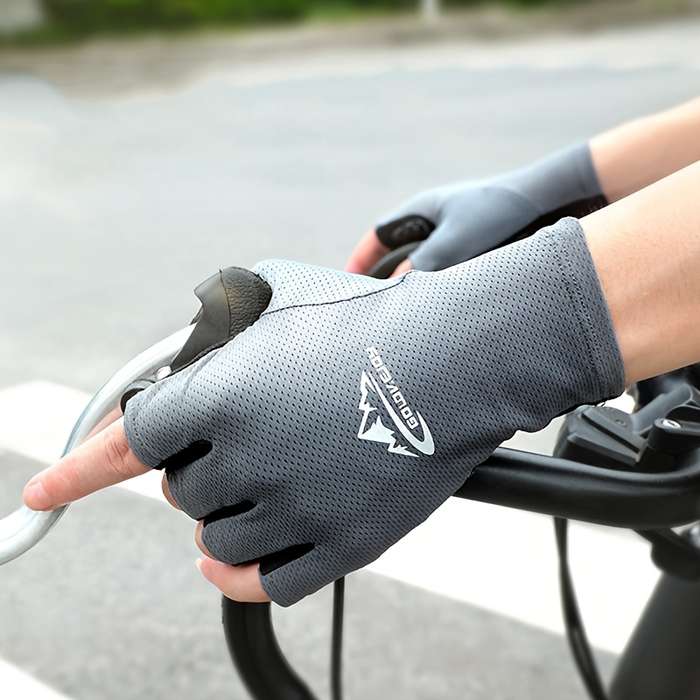 2 Pairs Black Gray Outdoor Sports Gloves