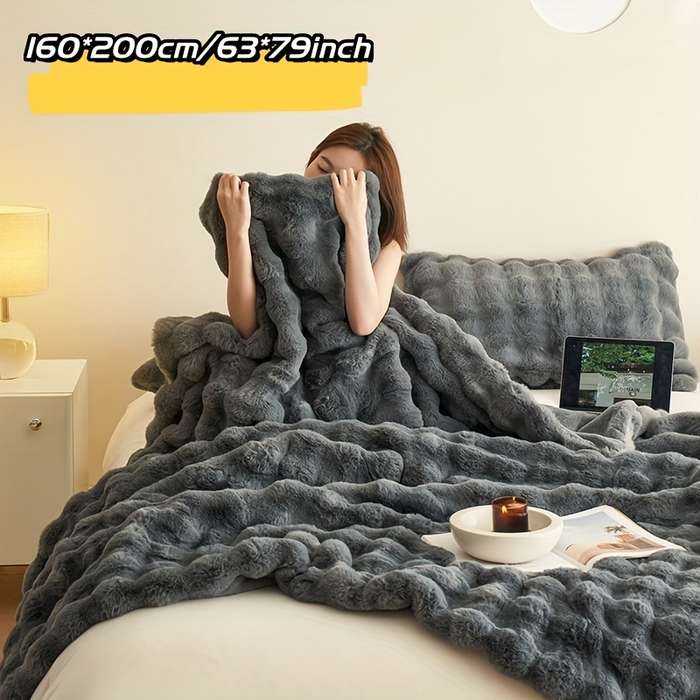 1ps Blanket Color Dark Gray size 200x230cm