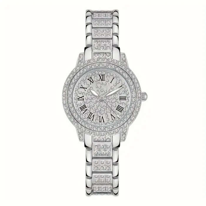 Luxury Silver Rhinestone Women's Quartz Watch