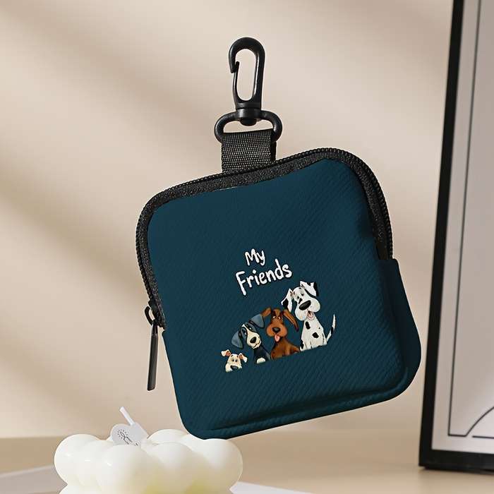 1pc Dog Print Pattern Large Capacity Coin Wallet Digital Printing Coin Wallet Storage Bag Multifun