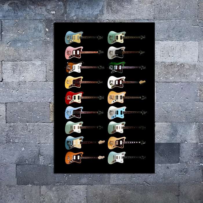 1pc Vibrant Guitar Collection Canvas Art Print 30.48x45.72 cm Frameless Wall Decor Colorful Elec