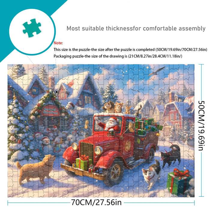 1000pcs Jigsaw Puzzle 50x70cm Premium Thick Durable Paper Mixed Color Cuboid Sh