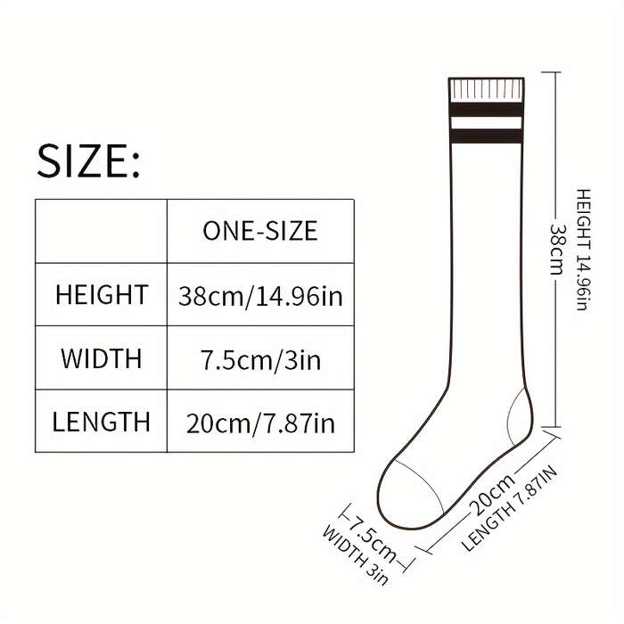 1 Pair White Red One Size Socks