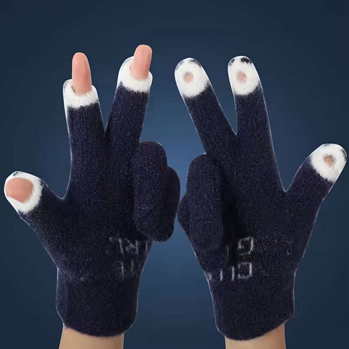 1 Pair Pink Warm Gloves