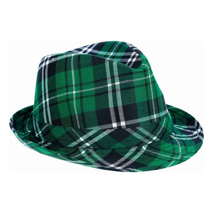 1pc St. Patrick'S Day Green Checkered Hat and Irish Party Accessories Set Men'S and Women'S Hats 1p