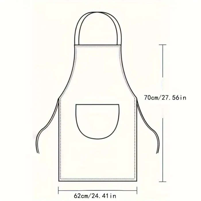 1pc Modern Simple Style Kitchen Aprons with Pockets Durable Polyester Blend Easy Clean Woven Fabric
