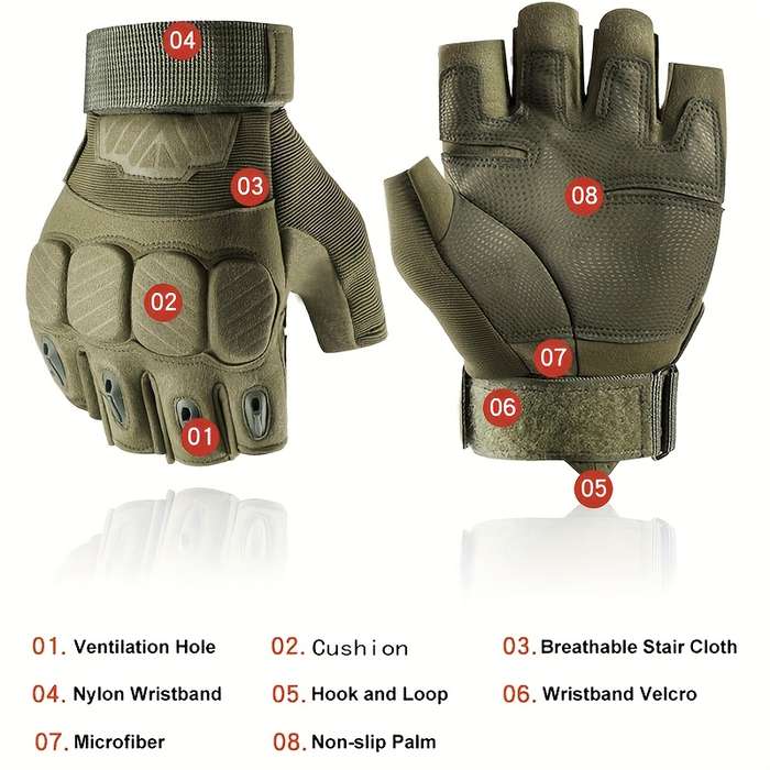 1 Pair Brown Size M Outdoor Sports Gloves