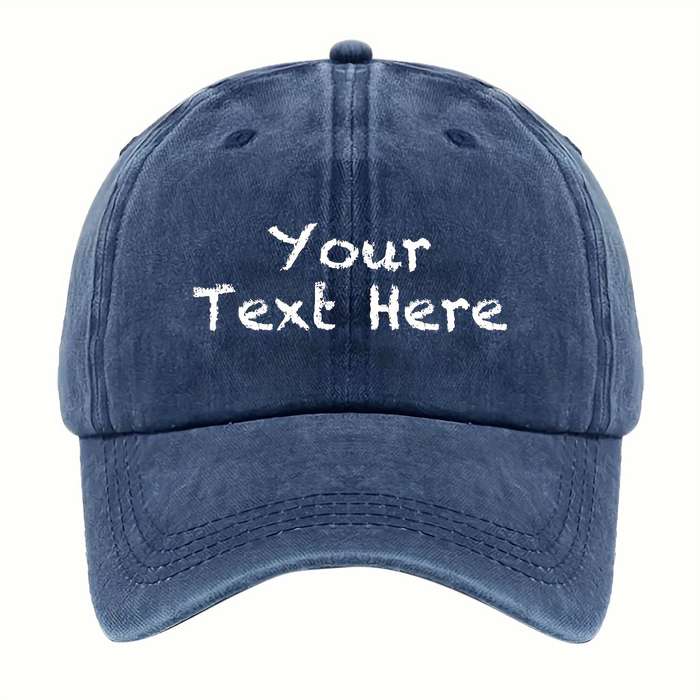 1pc A Washable Fabric Baseball Cap with a Chalk-Style Font That Allows for Custom Text Suitable fo