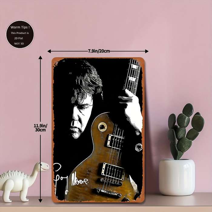 1pc 2D Flat Painting Simulation  Gary Moore Poster for Home Kitchen Dining Room Bedroom Garden