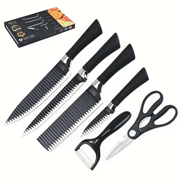 6-Piece Non-Stick Coated Kitchen Knife Set