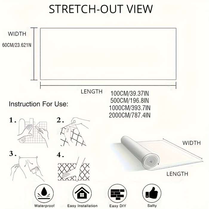 1PC Wall Stickers500cmx60cm 196.85inx23.62in