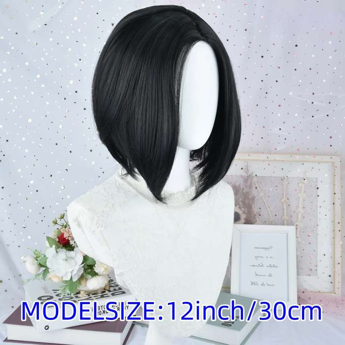 1Pc Black 30.48cm Fashion Design Wig