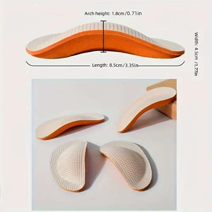 2pcs EVA Arch Support Insoles Comfortable Half-Sized Pads with Textured Surface Shock Absorption Bre