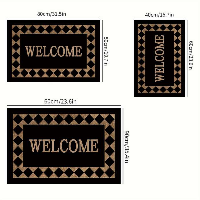 1Pc 60x90cm 23.6x35.4inch Light Luxury Plaid Floor Mat