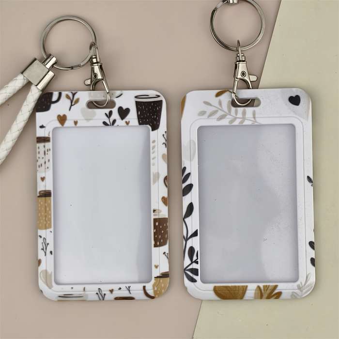 1pc One Pack Coffee Print Series Doctor Nurse Card Holder Bus Card Holder Campus Student ID Card Ho