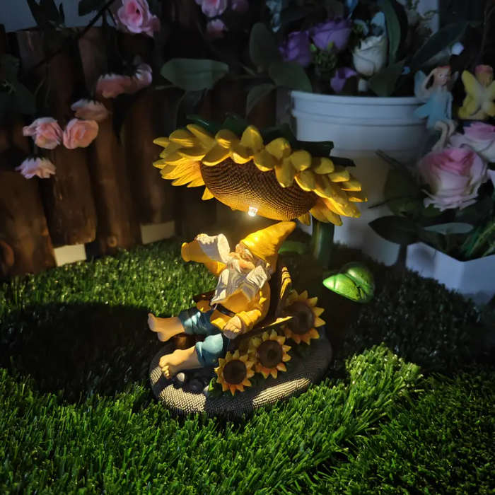 Solar Garden Gnome Statue