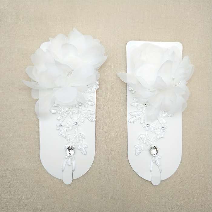 1 Pair Red One Size Elegant Bridal Lace Gloves