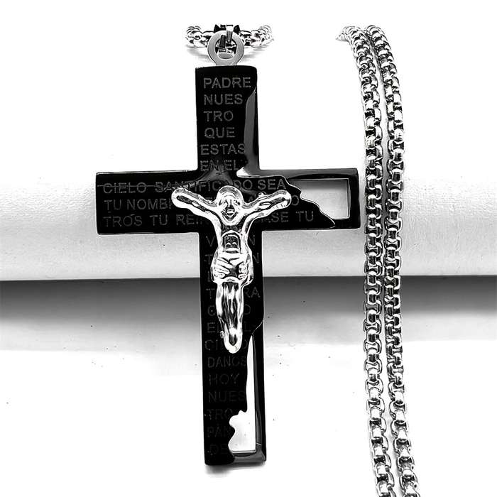 1 Piece Black Jesus Theme Pendant