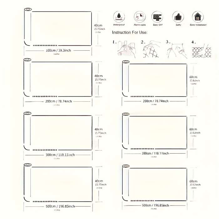 1PC Wall Stickers40x500cm 15.75inx196.85in