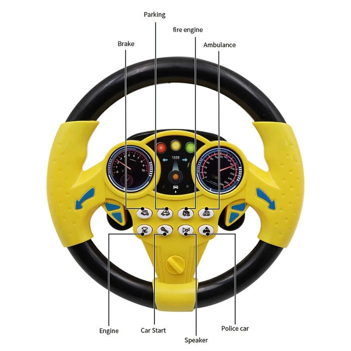 1pc Kids Simulated Driving Controller Spin Tune Interactive Music Steering Wheel Interactive Car