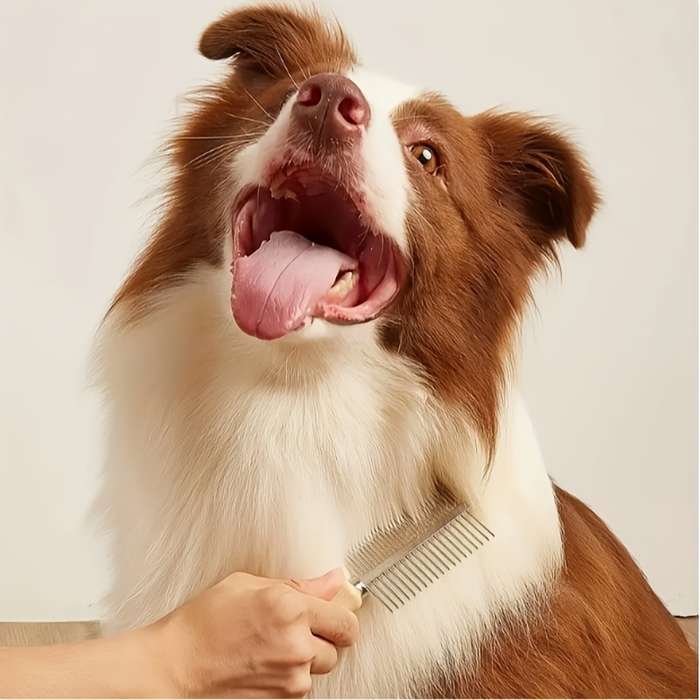 1pc Wood Color Pet Comb