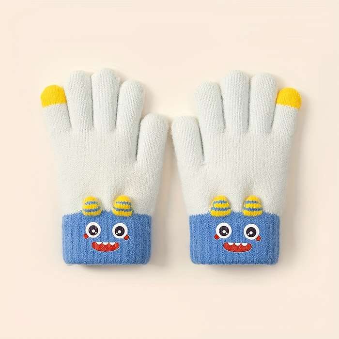 1 Pair Navy Blue Warm Gloves