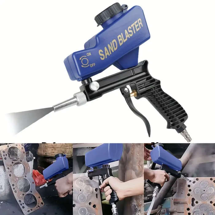 1pc Pneumatic Sandblasting Set Pneumatic Blasting Gun Set Handheld Portable Adjustable Blasting Mach