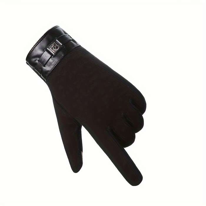 1 Pair Black Warm Gloves